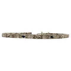 Art Deco Sapphire & Diamond Filigree Bracelet