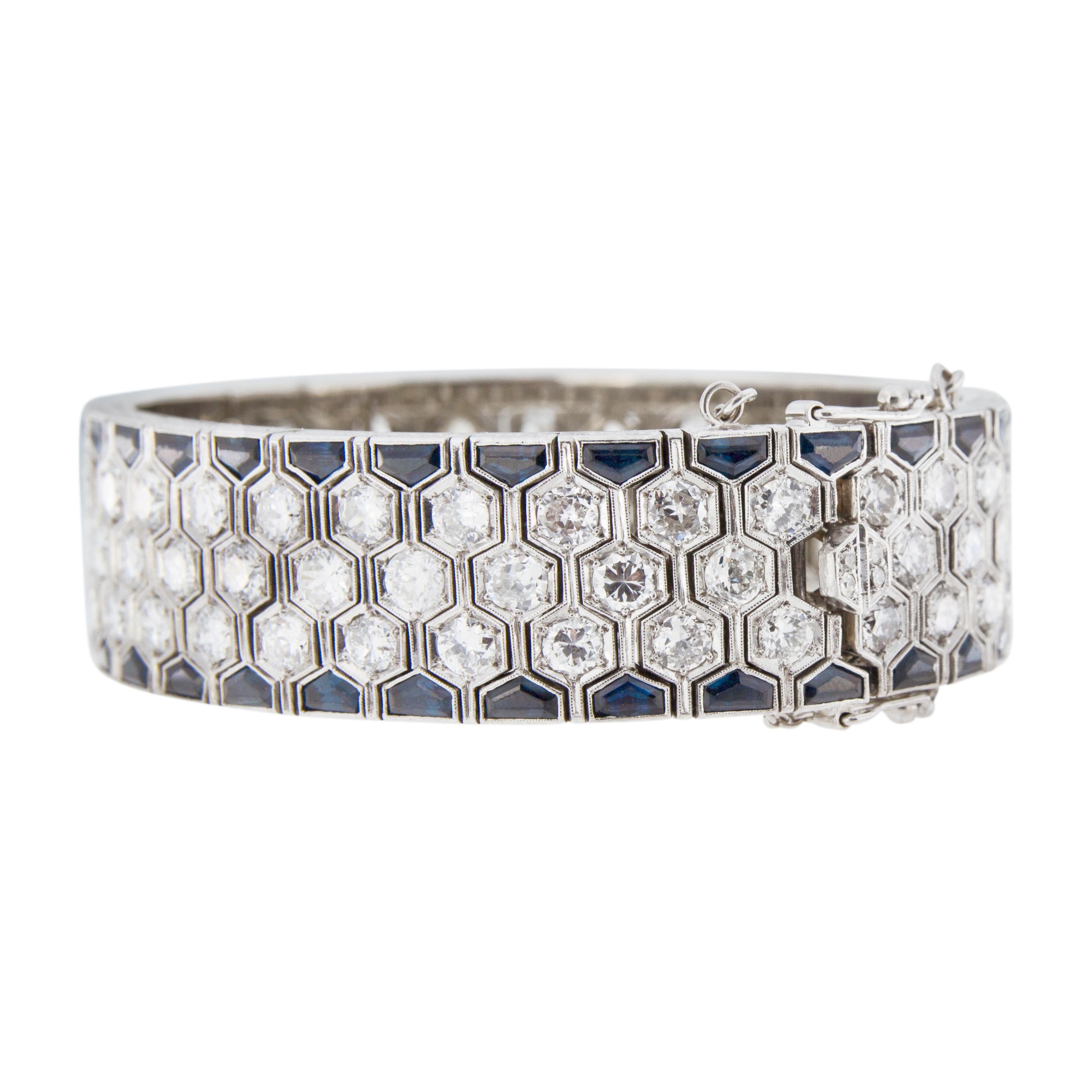 Art Deco Sapphire Diamond Platinum Bracelet 8
