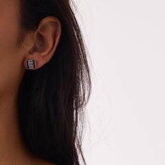 Art Deco sapphire diamond platinum stud earrings