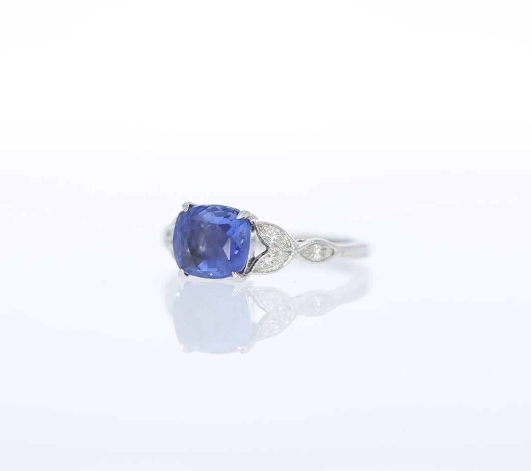 Art Deco Sapphire and Diamond Ring In Good Condition In NEW ORLEANS, LA