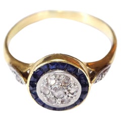 Art Deco Sapphire Diamond Ring in Gold and Platinum, Wedding Ring Art Deco Sapphire Diamond Ring in Gold and Platinum, Wedding Ring