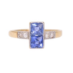 Art Deco Sapphire Diamond "Toi Et Moi" Ring