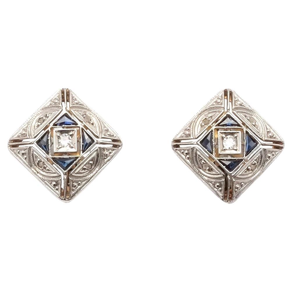 Art Deco Sapphire Earrings