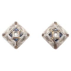 Art Deco Sapphire Earrings