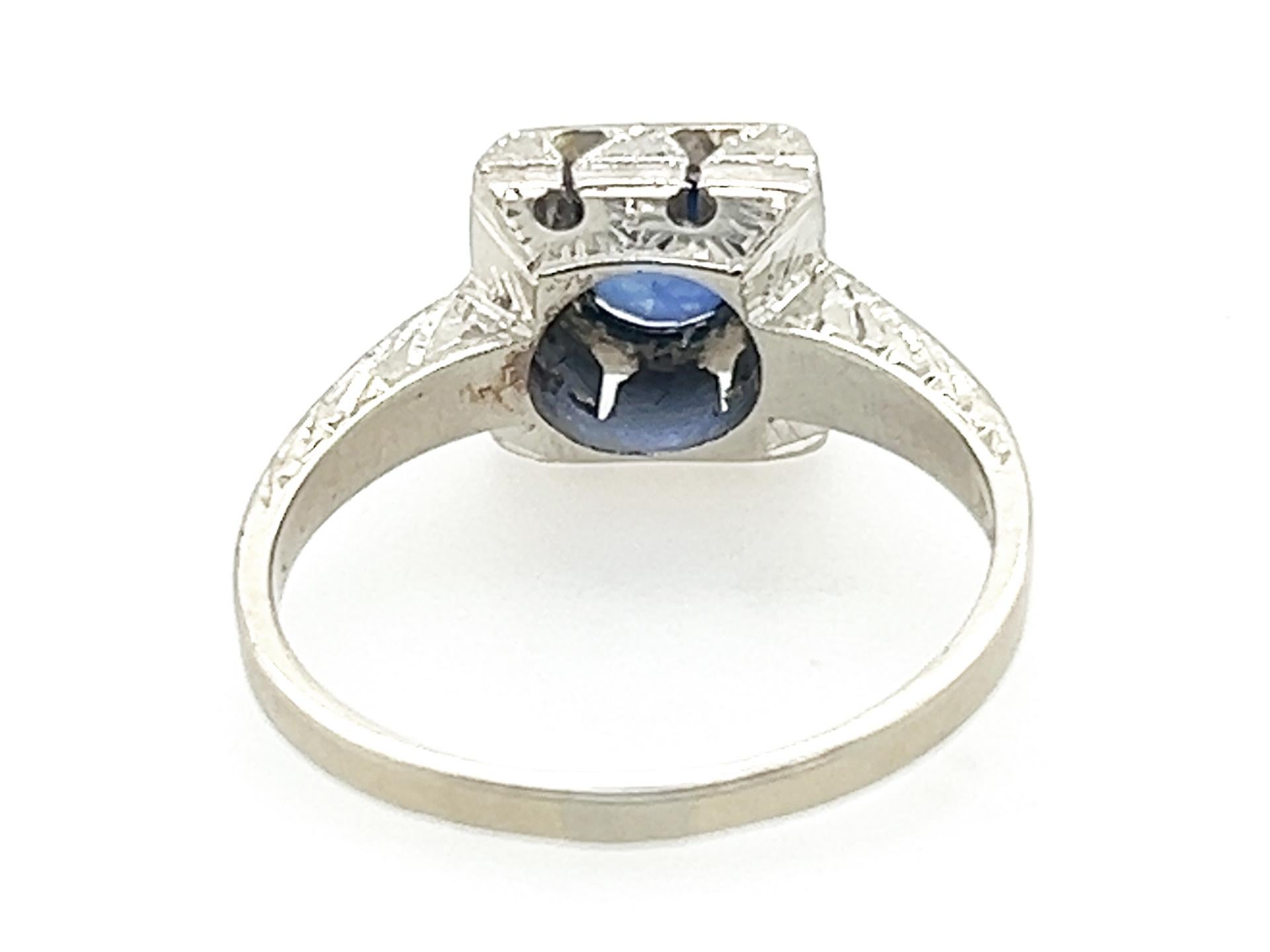 Art Deco Sapphire Engagement Ring .70ct 18K Solitaire Antique Original 1920's For Sale 1