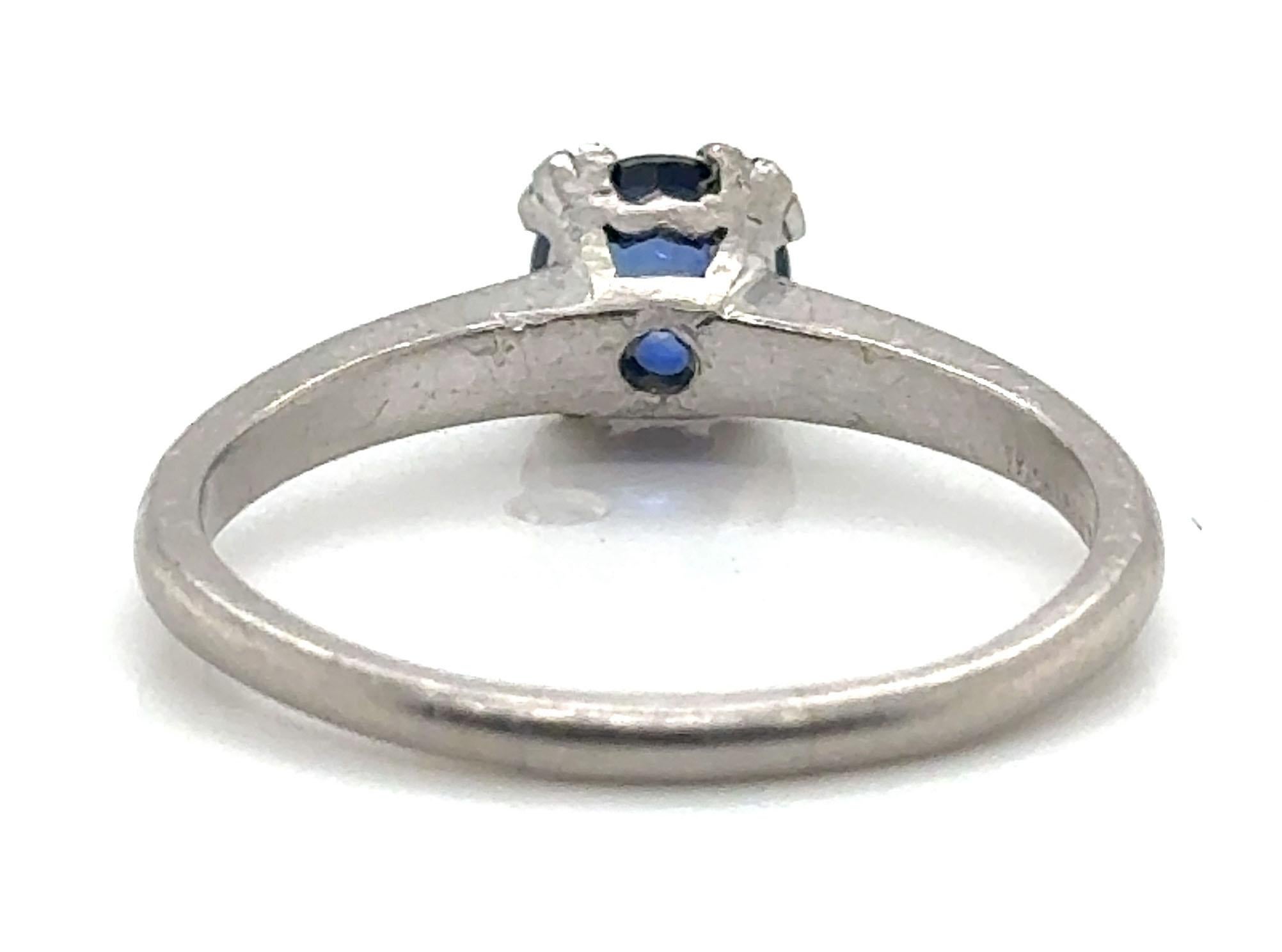 Women's Art Deco Sapphire Engagement Ring Platinum Solitaire 1.00ct Antique Original 193 For Sale