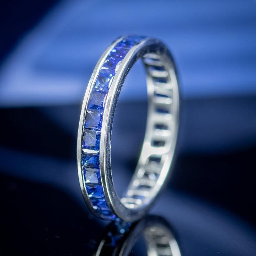 Women's Art Deco Sapphire Eternity Ring For Sale