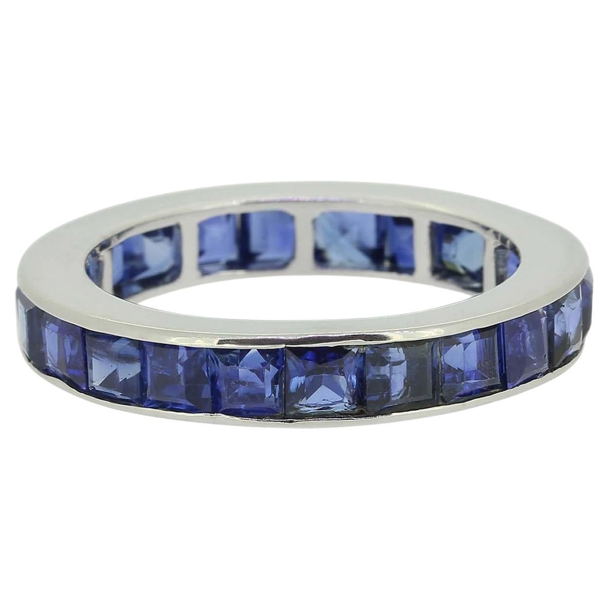 Art Deco Sapphire Eternity Ring Size J (49) For Sale