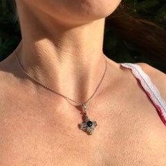 Art Deco Sapphire and Old Cut Diamond Platinum Pendant