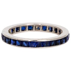 Antique Art Deco Sapphire Platinum Eternity Band