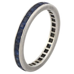 Art Deco Saphir Platin Ewigkeitsring