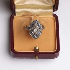 Art Deco Sapphire Rhomboid Ring