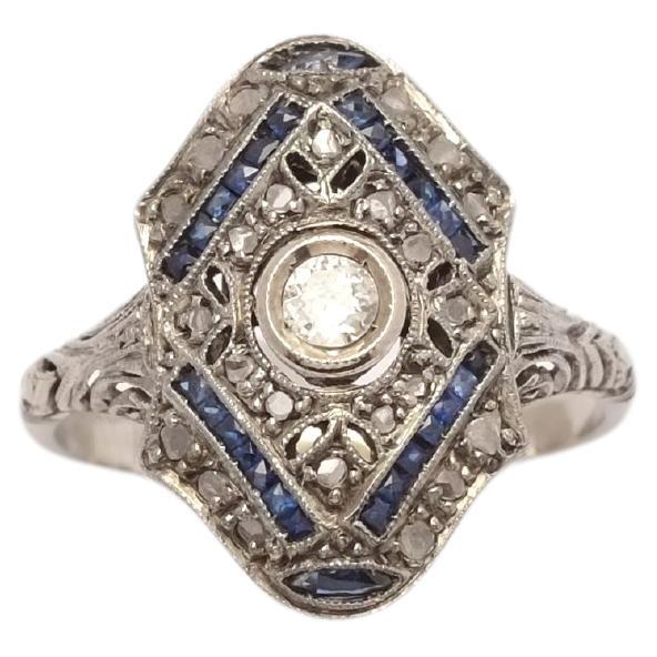 Art Deco Sapphire Rhomboid Ring