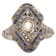 Art Deco Sapphire Rhomboid Ring