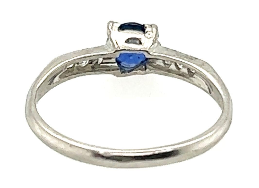 Art Deco Saphir Ring .82 Karat Einzelschliff Diamanten Original 1930''s Antike Platin Damen