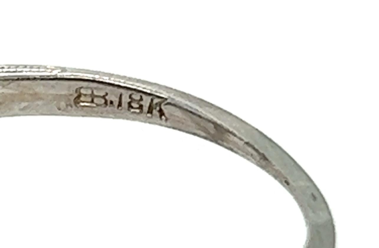 Art Deco Sapphire Ring .86 Carat Old European Original 1930s Baskin Brothers 18k In Excellent Condition In Dearborn, MI