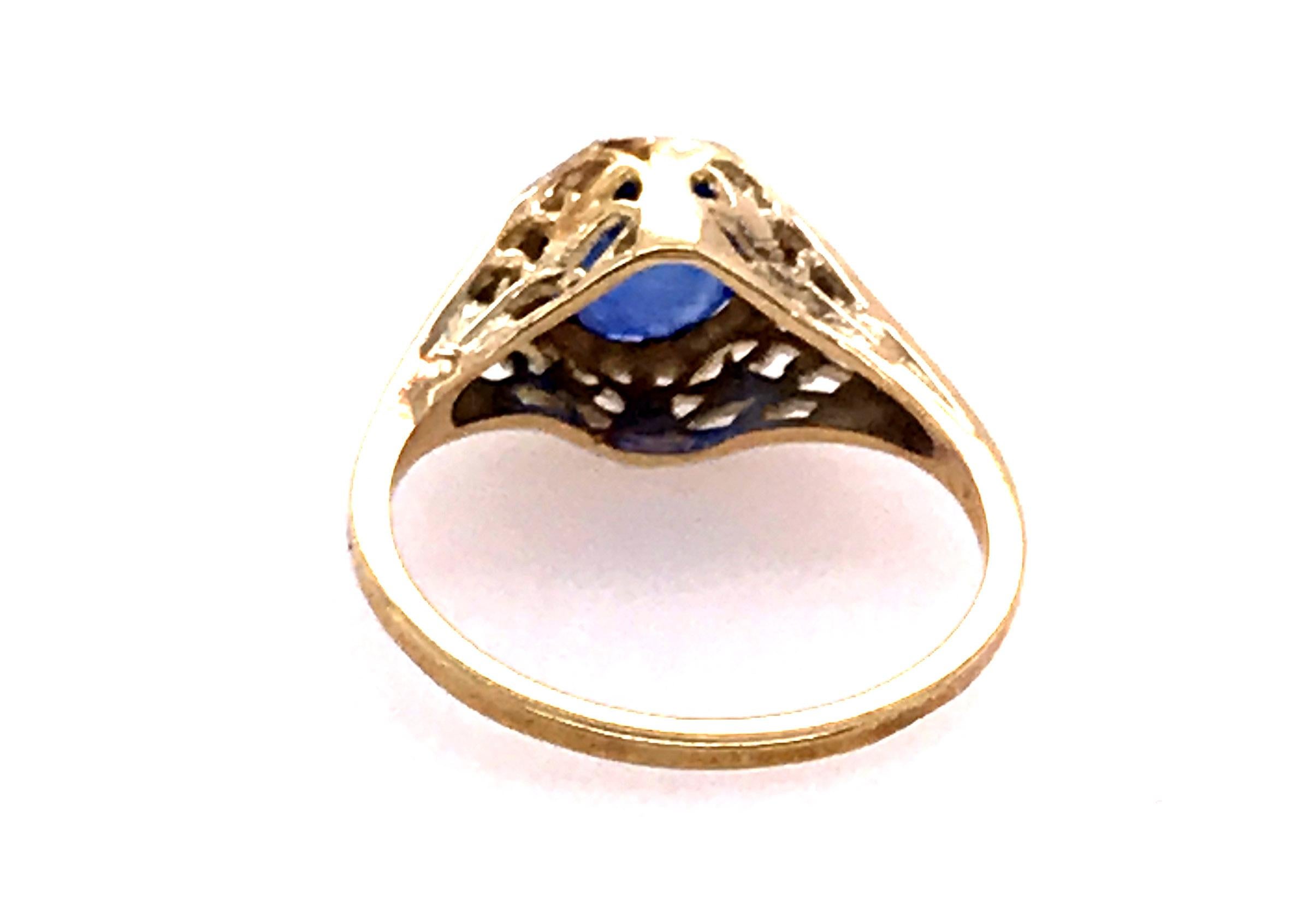 Round Cut Art Deco Sapphire Solitaire Engagement Ring 1.15ct Original 1920s-1930s Antique For Sale