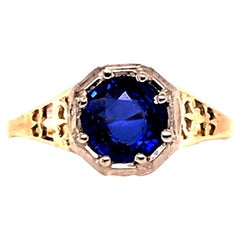 Art Deco Sapphire Solitaire Engagement Ring 1.15ct Original 1920s-1930s Vintage