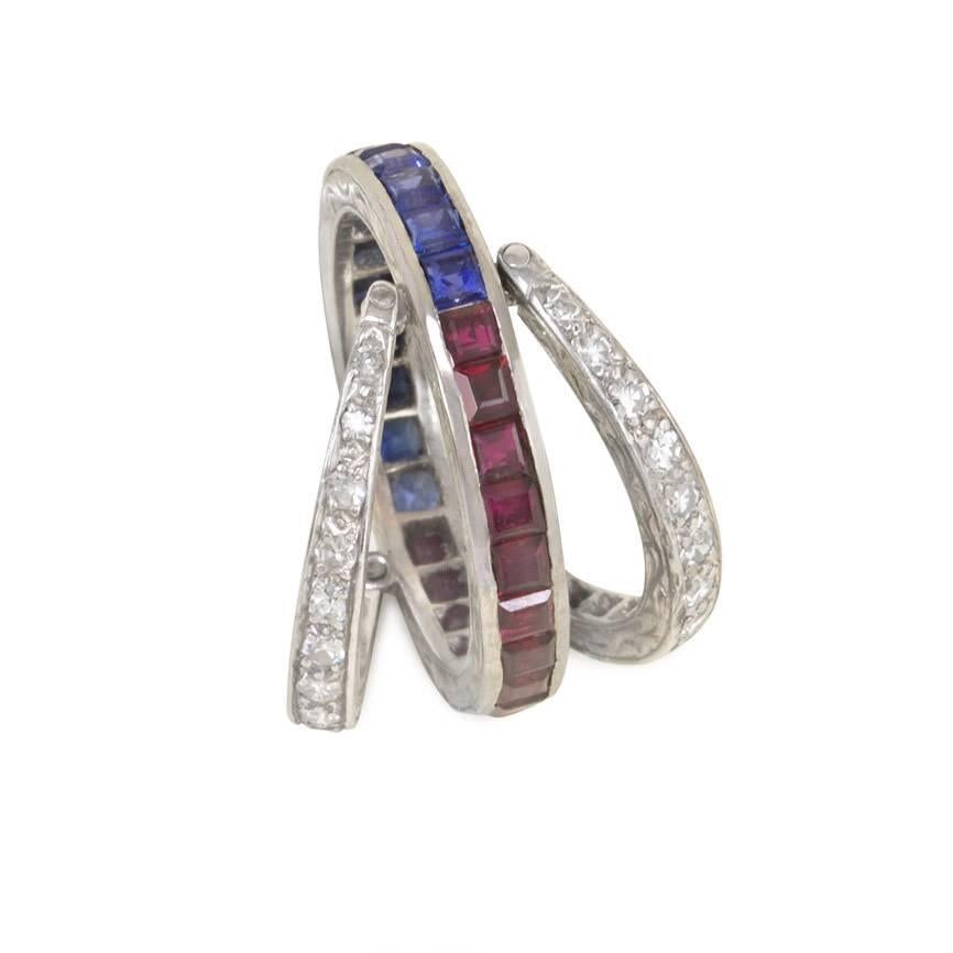 ruby and sapphire eternity ring