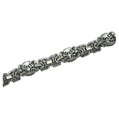 ART DECO SAPPHIRES UND WEISSE PASTE COCKTAIL BRACELET, RHODIUM FRANKREICH 1920/30er Jahre