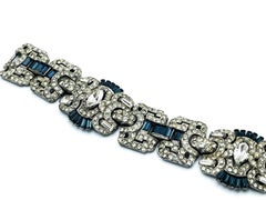 BRACELET COCKTAIL ART DECO SAPPHIRES ET COCKTAIL WHITE PASTE, RHODIUM  FRANCE années 1920/30