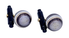 Art Deco Sardonyx Onyx Agate Diamond 18 Karat Cufflinks Against the Evil Eye