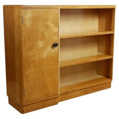 Art Deco Satin Birch Bookcase Cabinet