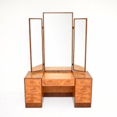 Tavolino da toilette Art Deco in betulla satinata