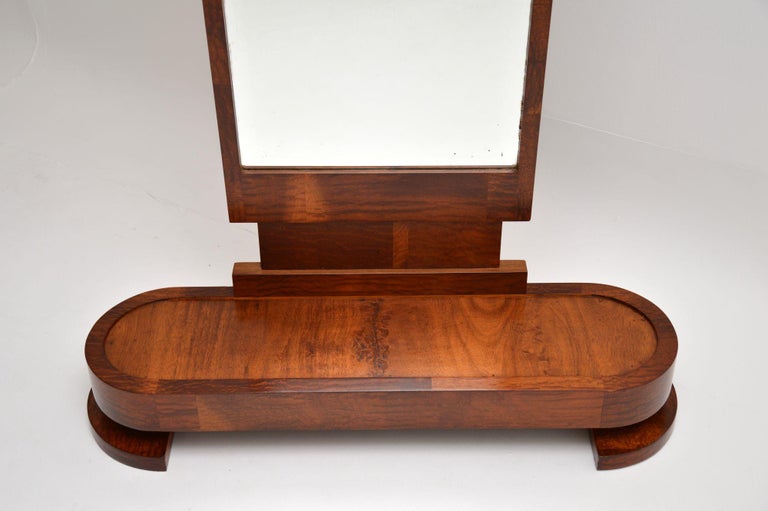 Art Deco Satin Birch Floor Mirror For Sale at 1stDibs