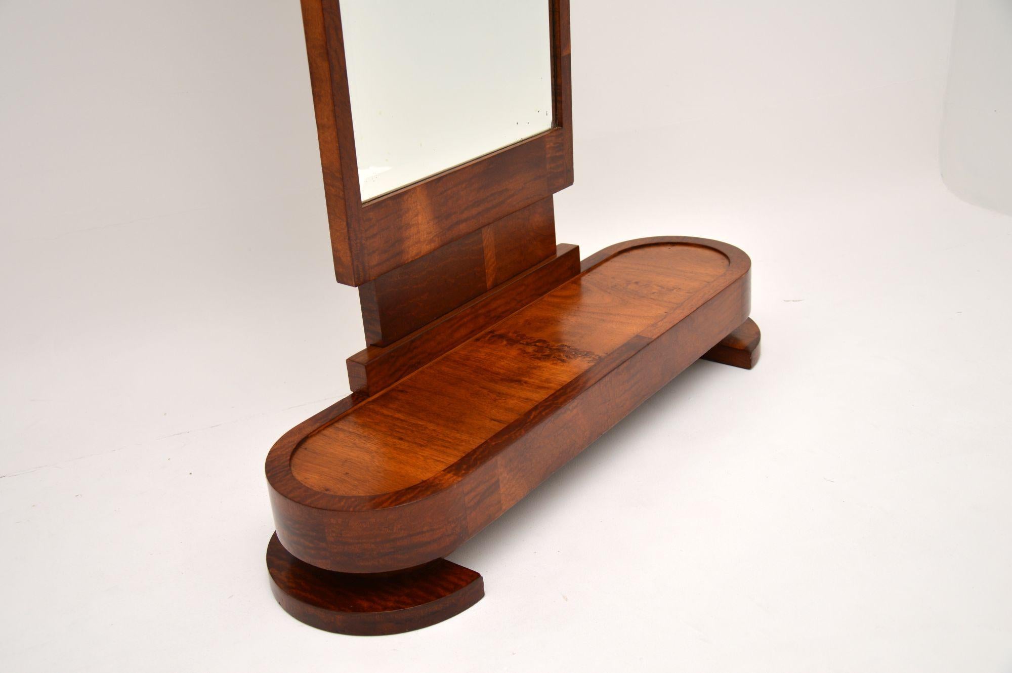 Art Deco Satin Birch Floor Mirror For Sale at 1stDibs art deco floor