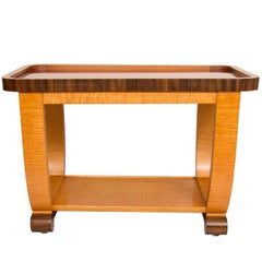 Antique Art Deco Satin Birch Table Designed by Hille