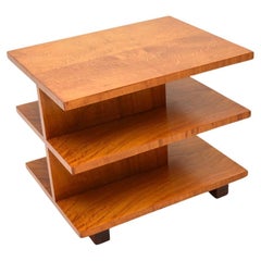 Mesa auxiliar / de centro Art Decó de madera satinada