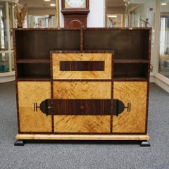Art Deco Sekretärschrank aus Satinholz und Makassar-Ebenholz