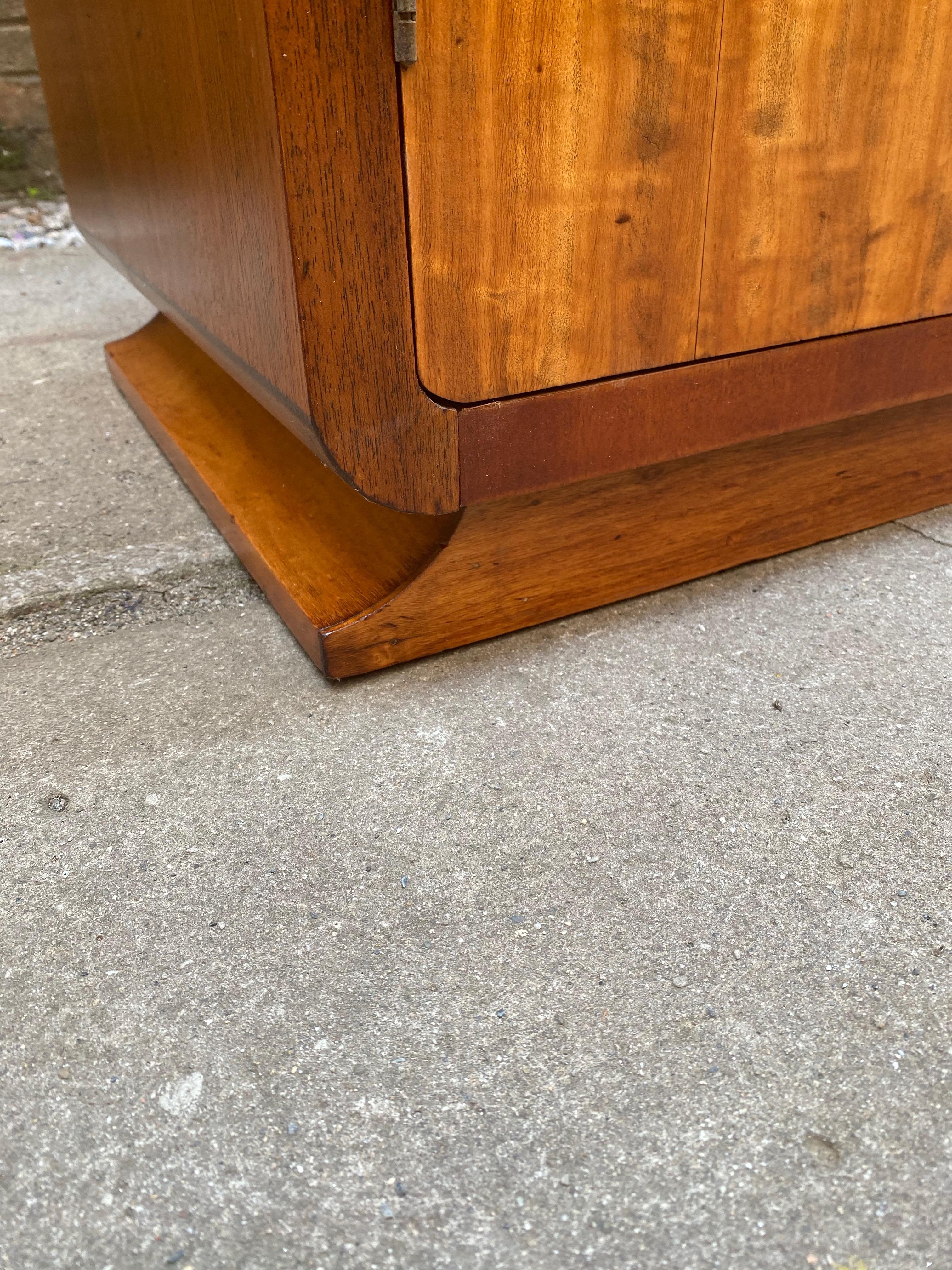 Art Deco Satinwood and Mahogany Six Drawer Dresser Cabinet 7