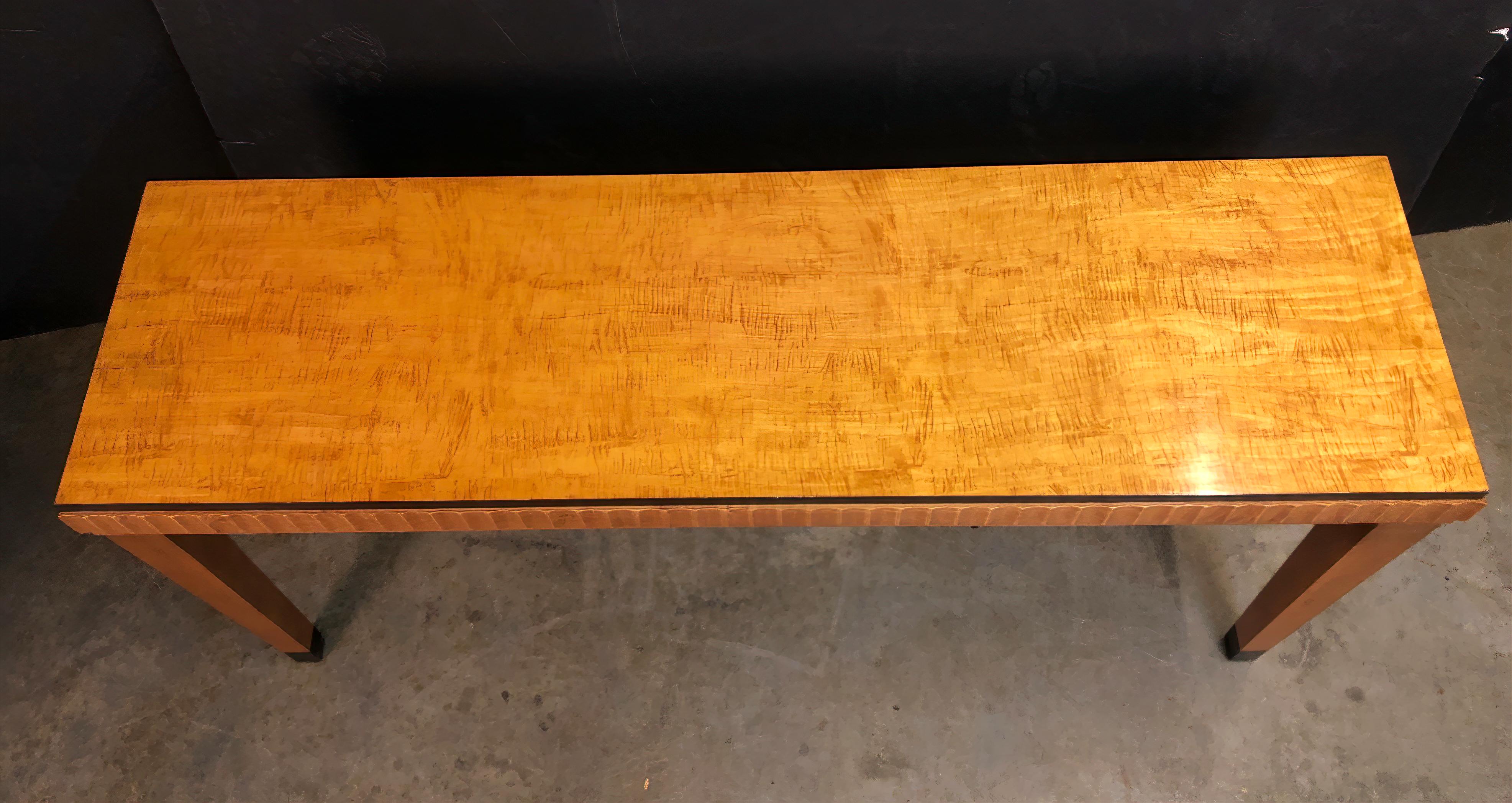 Art Deco Satinwood Console Table In Good Condition In Westwood, NJ