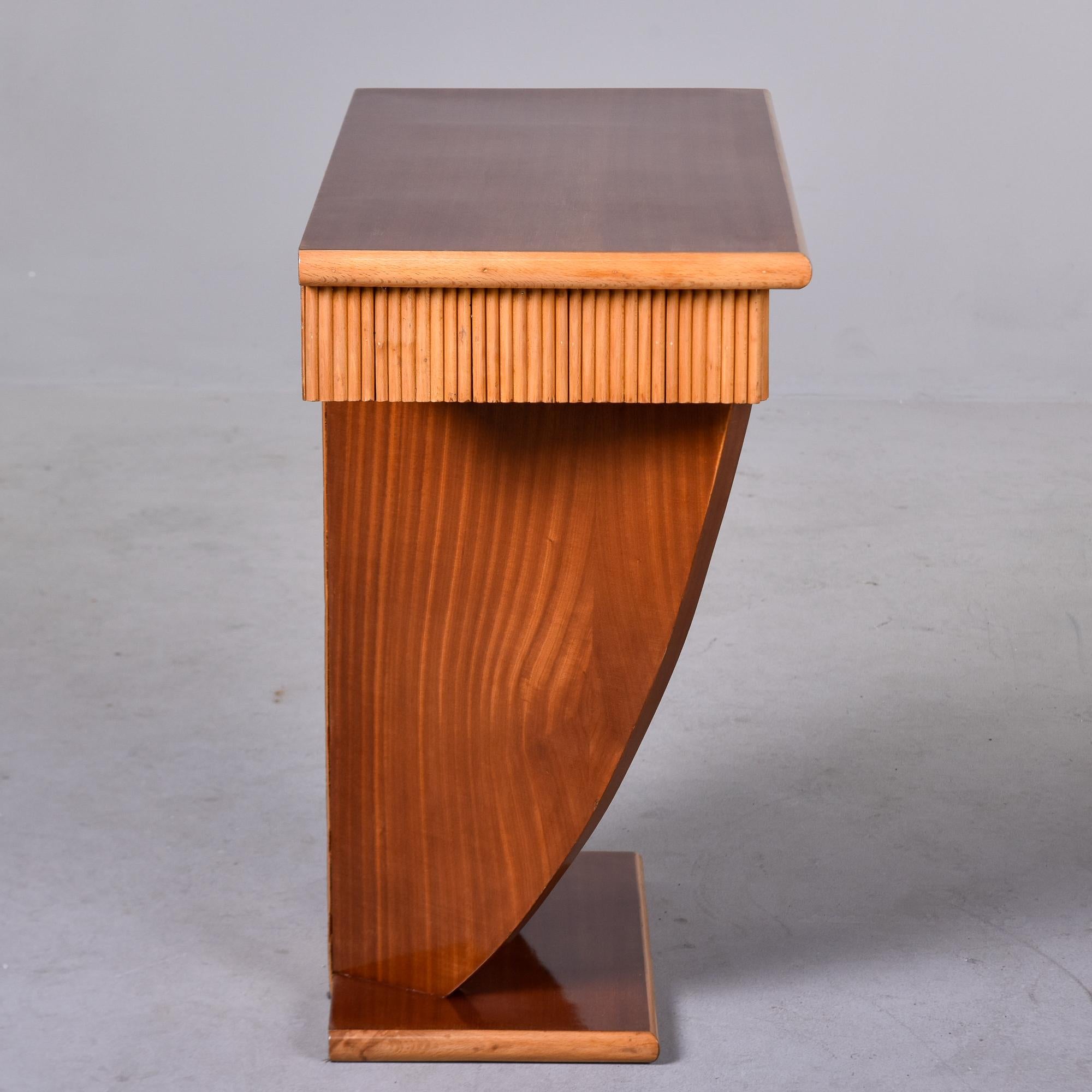 Art Deco Satinwood Console with Blond Reeded Detailing 5