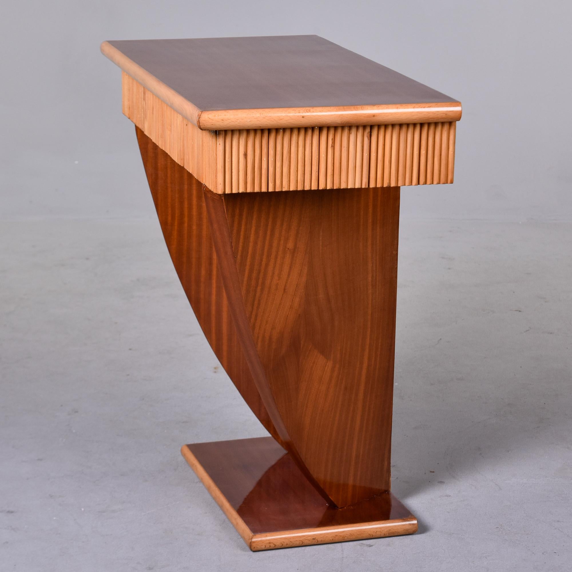 Art Deco Satinwood Console with Blond Reeded Detailing 1