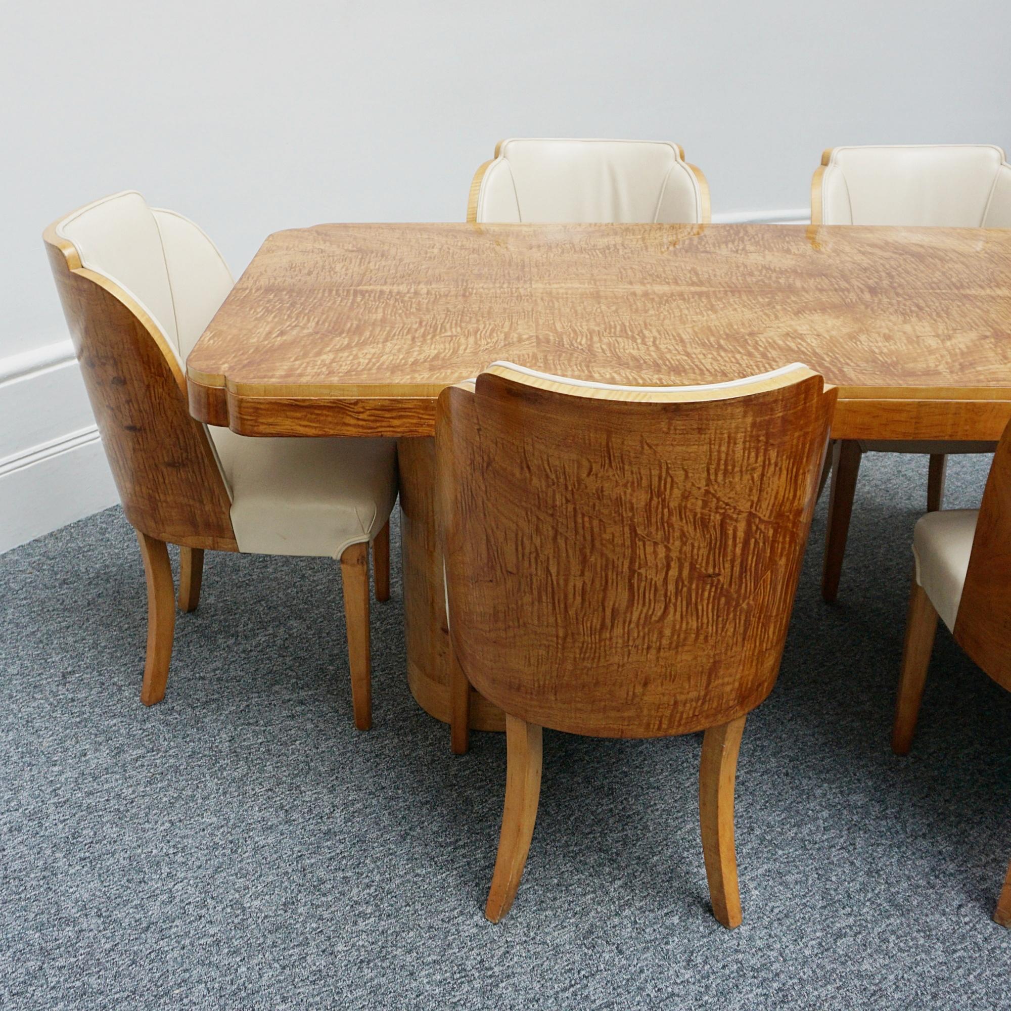 Art Deco Satinwood Six - Eight Seater Dining Suite For Sale 8
