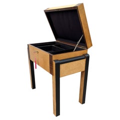 Mesa de trabajo Art Decó de madera satinada y nogal, inglesa, c1930