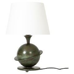 Art Deco Saturn bronze table lamp, Sweden, 1930s