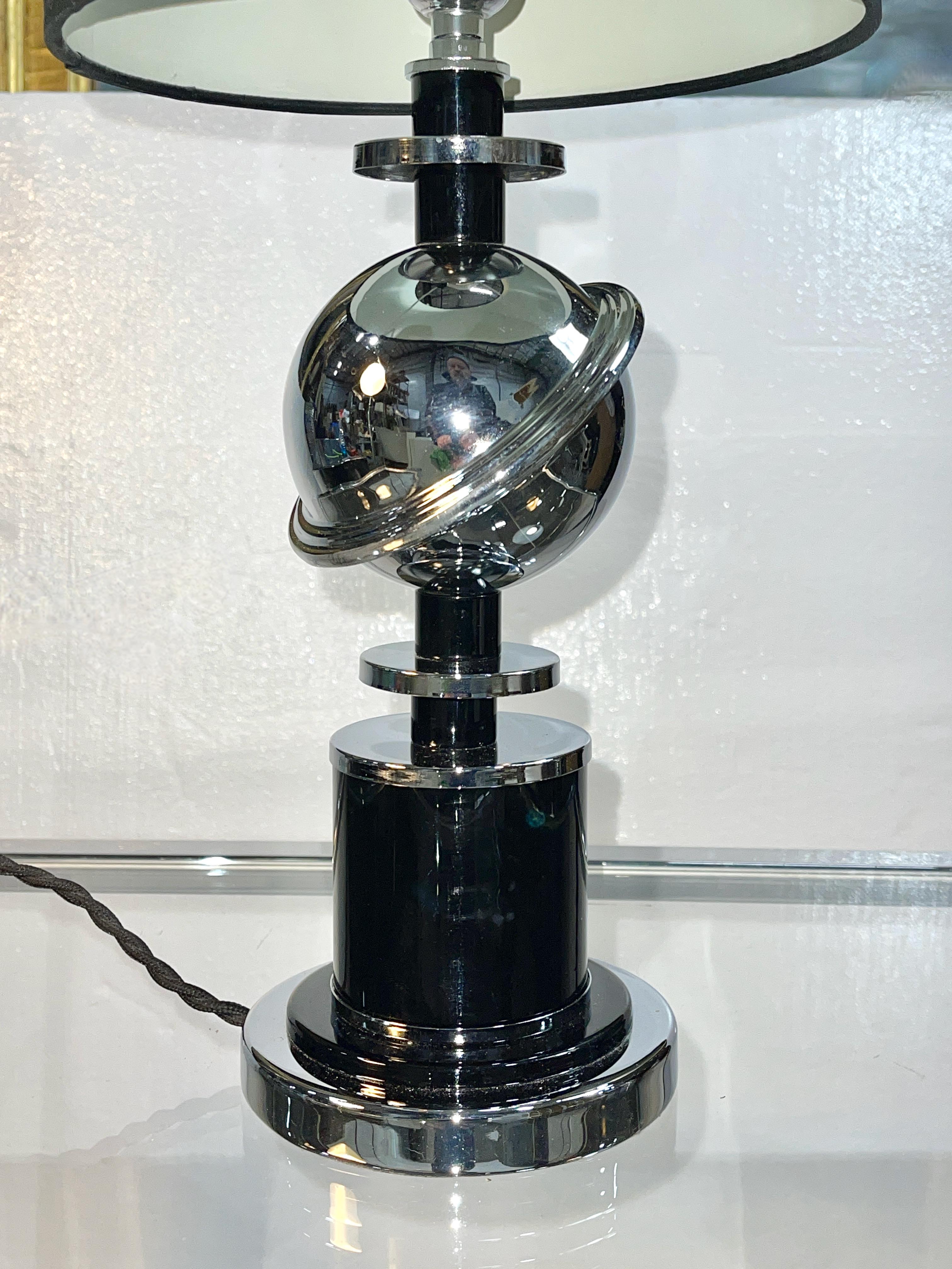 Metal Art Deco Saturn Desk Lamp For Sale