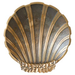 Art Deco Scallop Bronze Bowl by Niels Dam Ravn for Nordisk Malm, Denmark, 1930s.