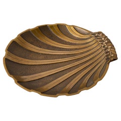 Art Deco Scallop Bronze Bowl. Niels Dam Ravn for Nordisk Malm, Denmark, 1930s