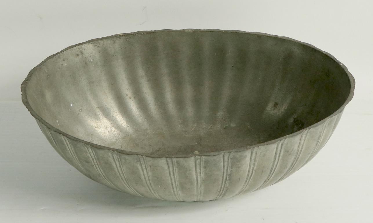Art Deco Scalloped Edge Pewter Bowl by Just Andersen, Made in Denmark 1