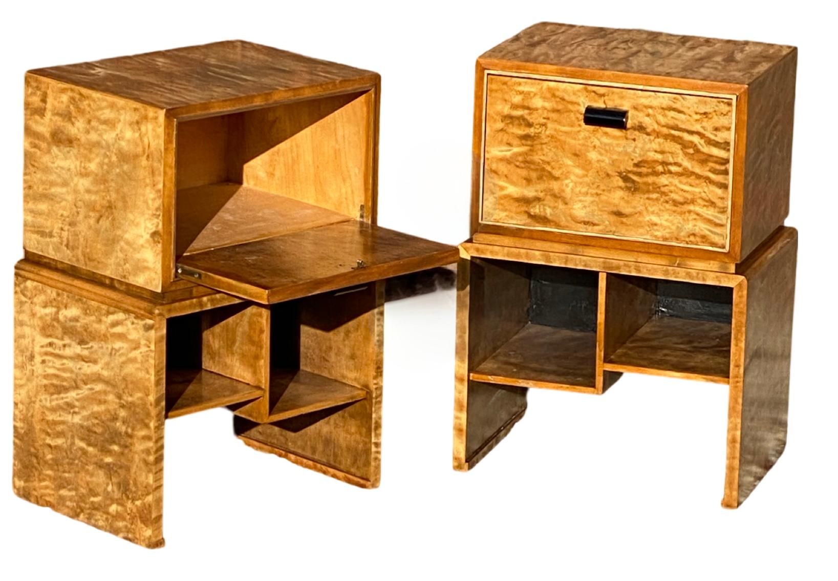 Art Deco Scandinavian bedroom suite with super king bed, chest , nightstands For Sale 10