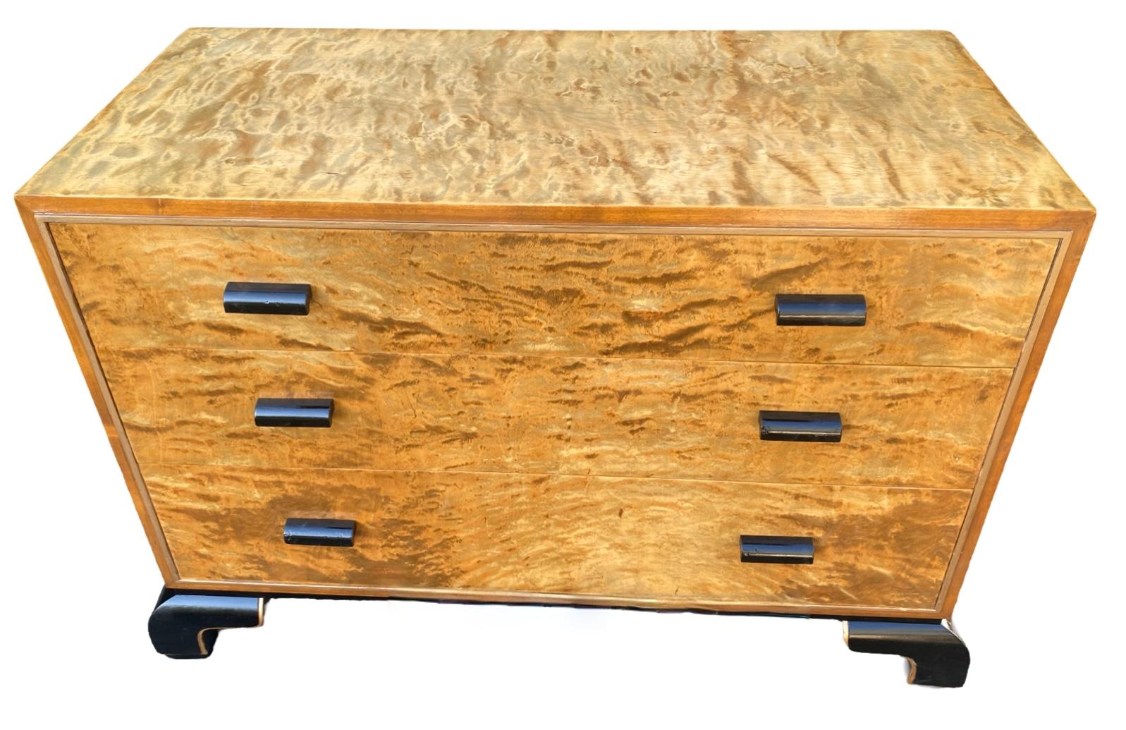 Art Deco Scandinavian bedroom suite with super king bed, chest , nightstands For Sale 14