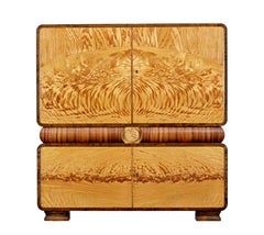 Art deco Scandinavian birch and elm cabinet
