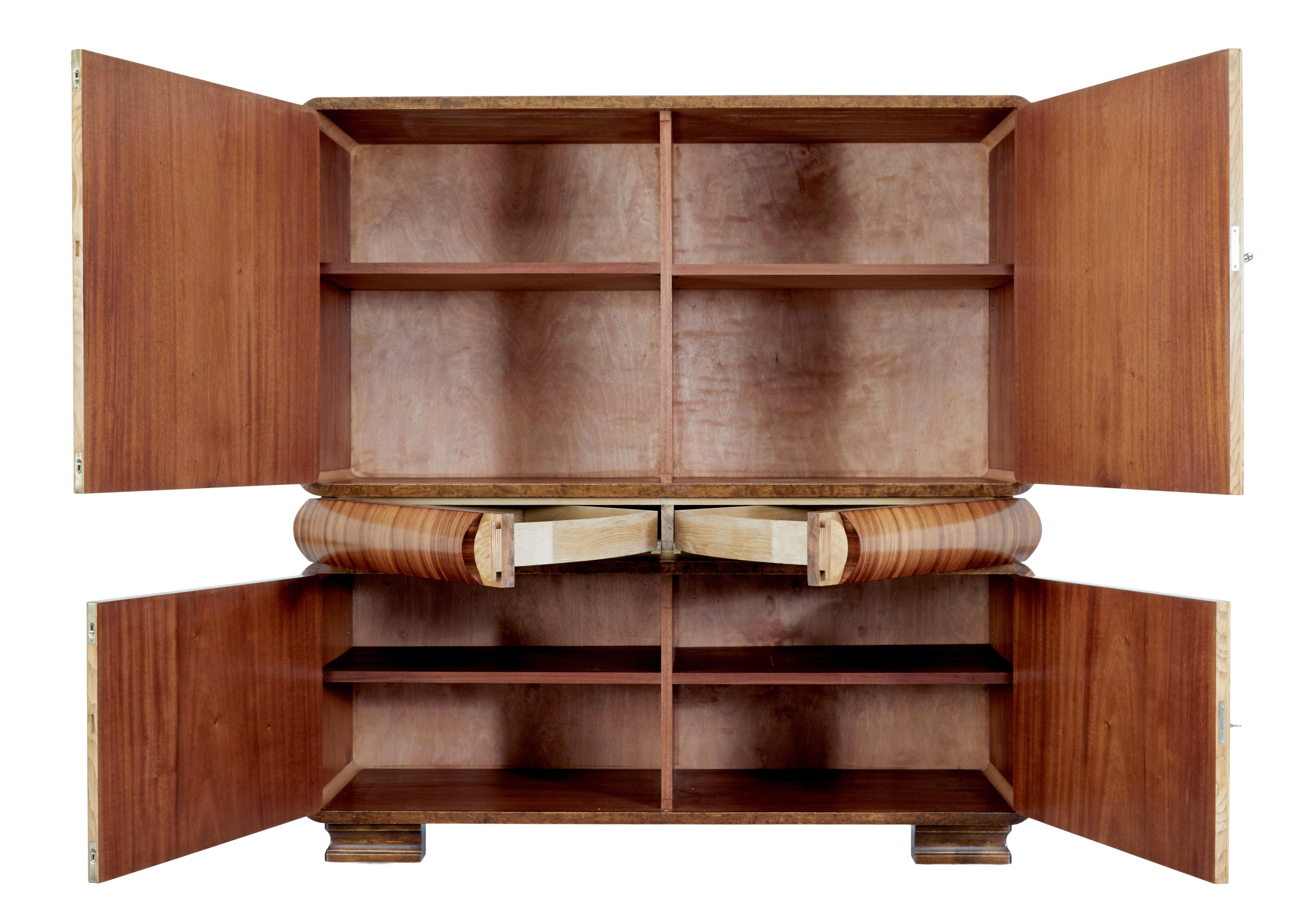 Swedish Art Deco Scandinavian Birch and Elm Cabinet