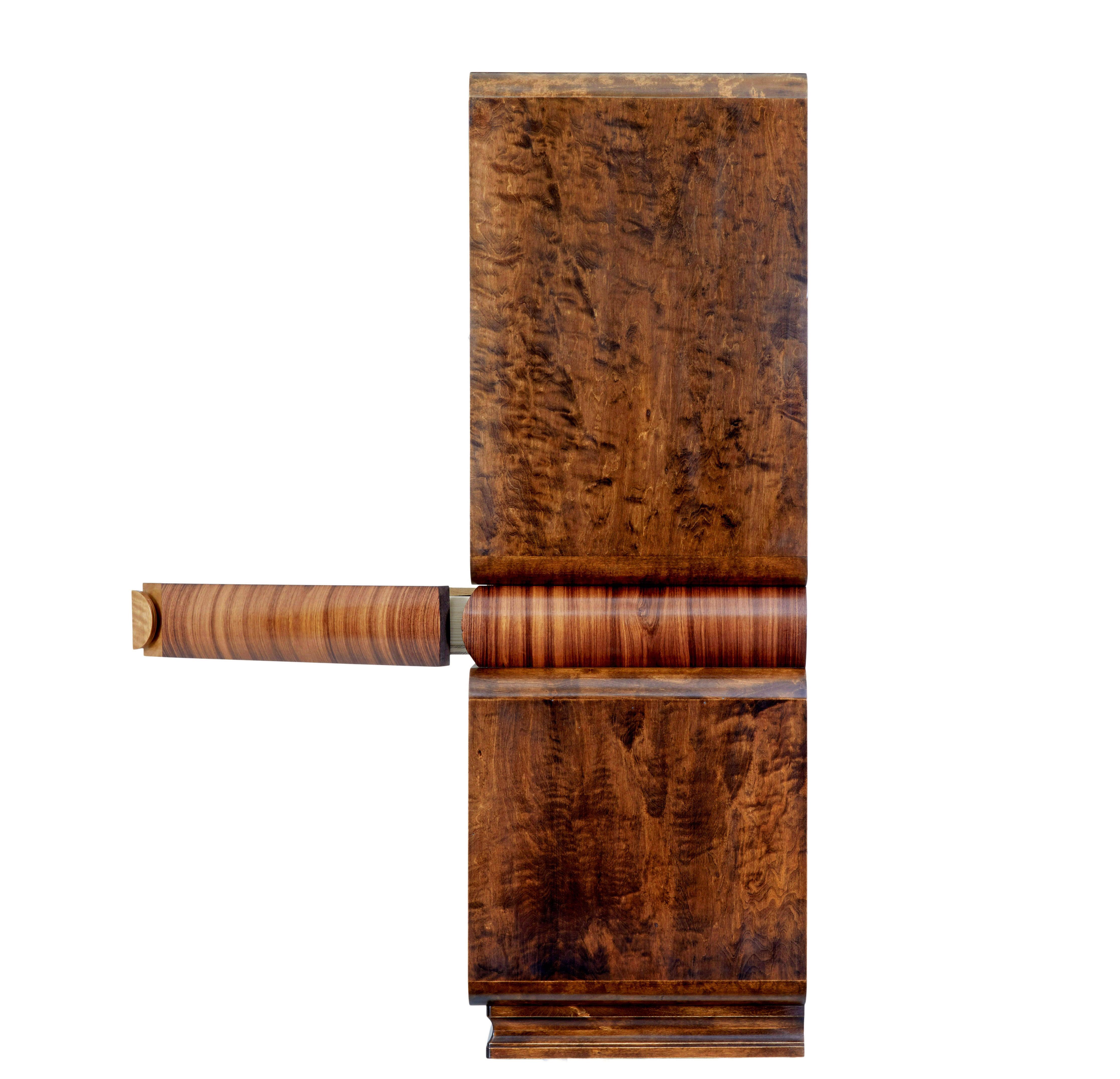 Bouleau Meuble de rangement scandinave Art déco en bouleau et orme en vente