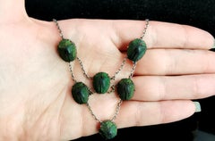 Art Deco Scarab Beetle Festoon Necklace, Egyptian Revival
